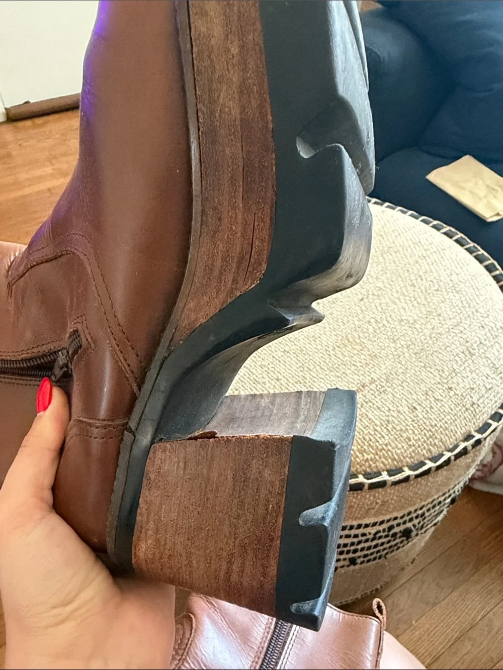 Platform Leather Ankle Boots in Brown — Destroy